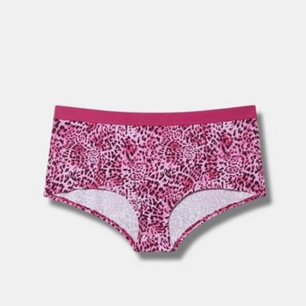 Torrid - Cotton Mid-Rise Boyshort Panty in Pink Mystic Leopard​​​​​​​